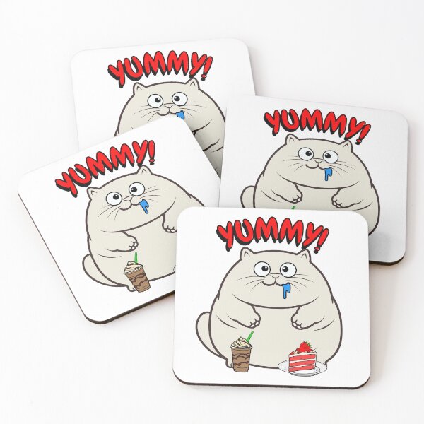 Item preview, Funny Fat cat is enjoying coffee and cake designed and sold by Pet Station.