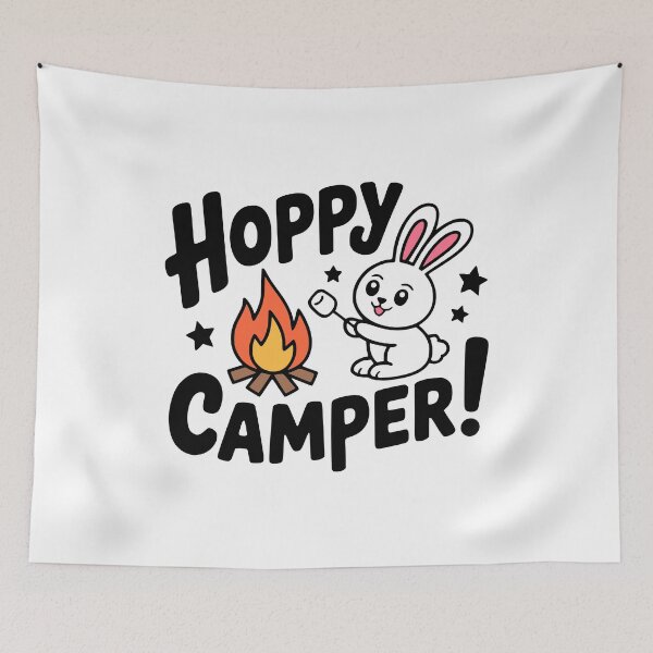 Item preview, Hoppy Camper! Cute Rabbit Camping Pun designed and sold by PMCreative.