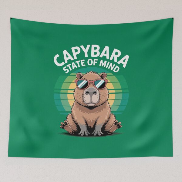Item preview, Cute Cartoonish Capybara State Of Mind designed and sold by MonkiFlipp.