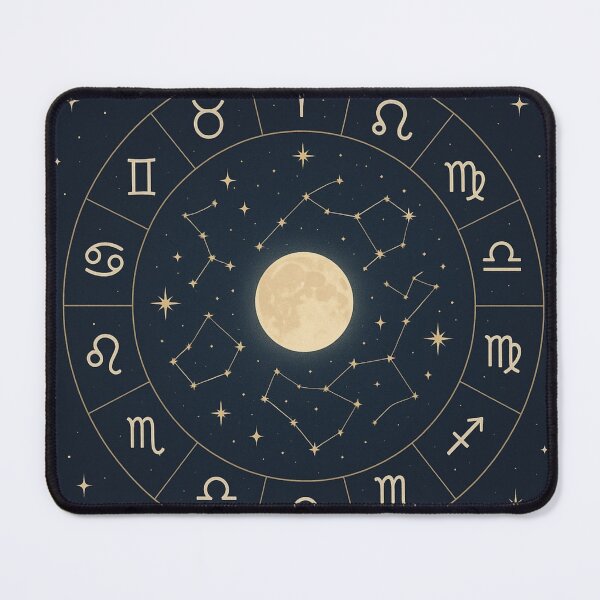 Item preview, Celestial Zodiac Circle – Mystical Moon & Constellations designed and sold by Calm Design Studio.