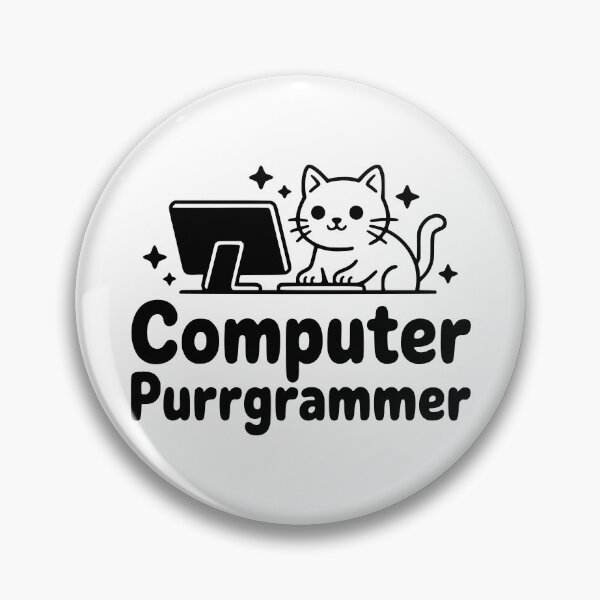 Item preview, Computer Purrgrammer! Cute Programming Cat designed and sold by PMCreative.
