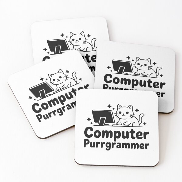 Item preview, Computer Purrgrammer! Cute Programming Cat designed and sold by PMCreative.