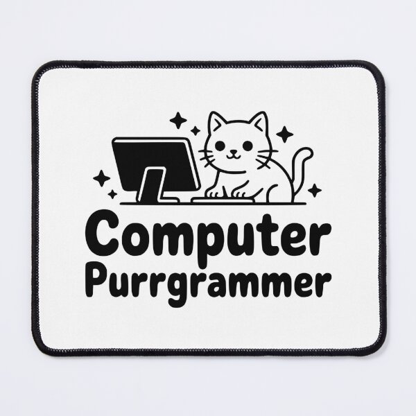 Item preview, Computer Purrgrammer! Cute Programming Cat designed and sold by PMCreative.