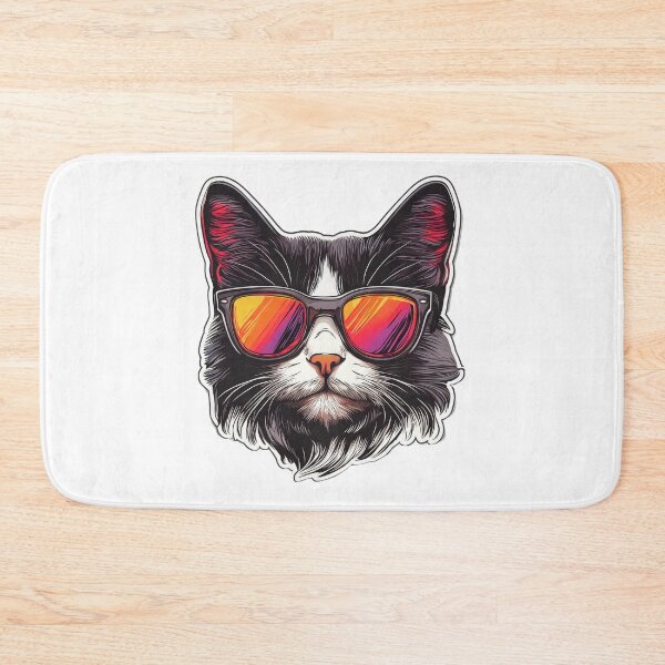 Item preview, Stylish cat with retro sunglasses  designed and sold by CreativeLarysa.
