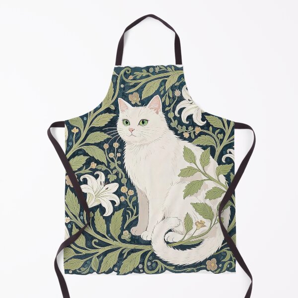 Item preview, White Cat in Floral Wreath designed and sold by Kayslab.