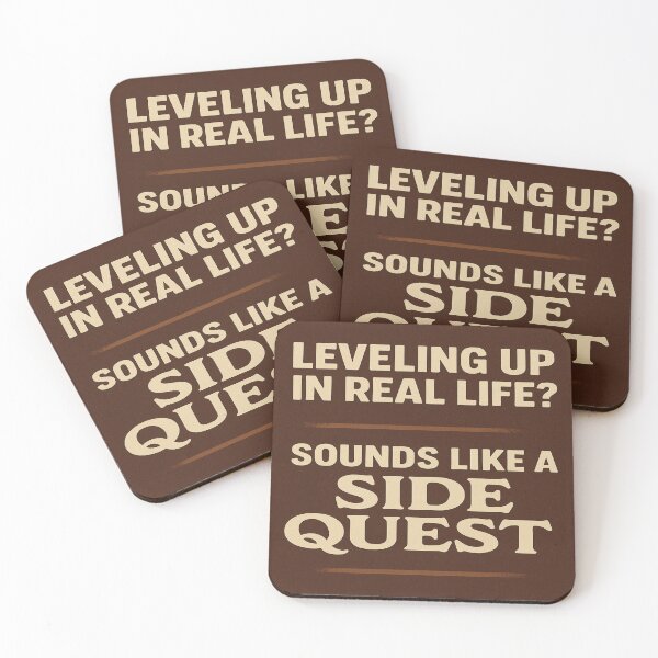 Item preview, “Leveling Up in Real Life? Sounds Like a Side Quest – Funny Gamer RPG Quote” designed and sold by GeekGliter.