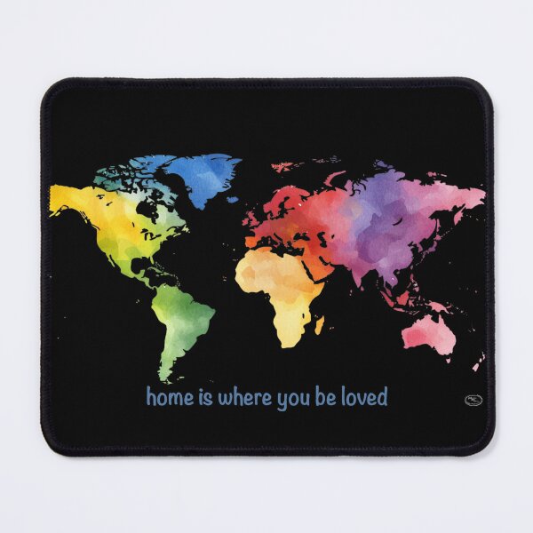 Item preview, Home is where you be loved - rainbow world map designed and sold by MoodfullArtGang.