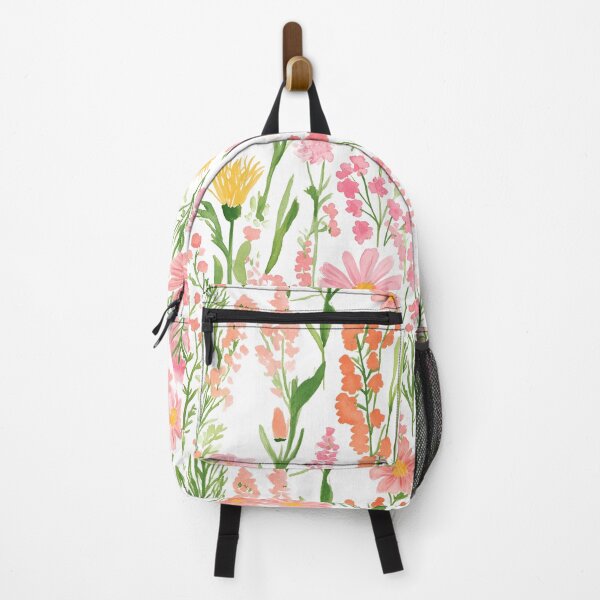 Item preview, Pink wild flower on white background designed and sold by P&U Fabric.