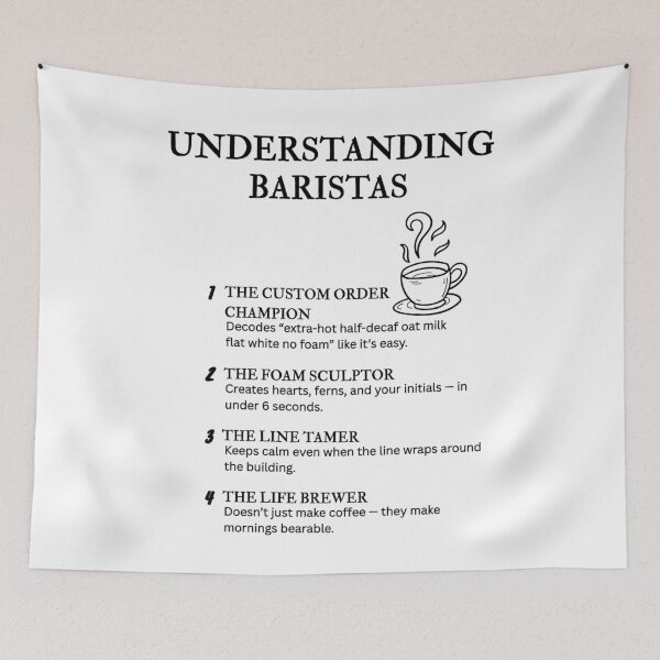 Item preview, Understanding Baristas – Funny Coffee Culture Definitions designed and sold by PsyFlow35.