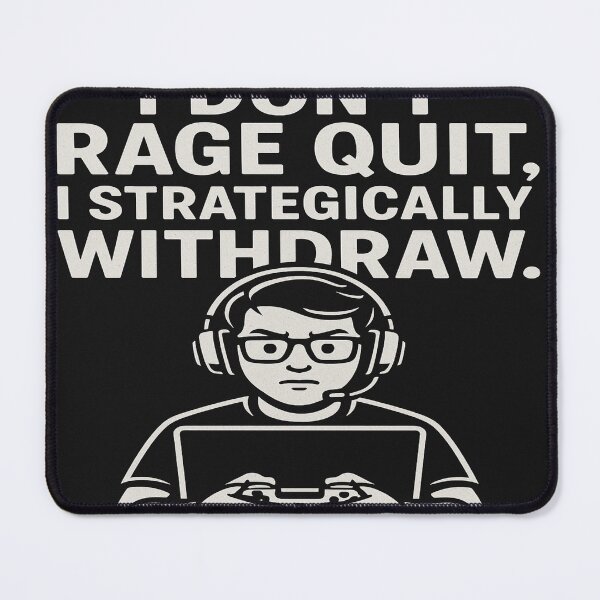 Item preview, I Don’t Rage Quit, I Strategically Withdraw – Funny Gamer Quote designed and sold by GeekGliter.