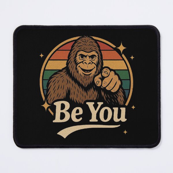 Item preview, Retro Be You Quote with Rainbow Pride Background and Stars,With Funny Bigfoot designed and sold by love3617.