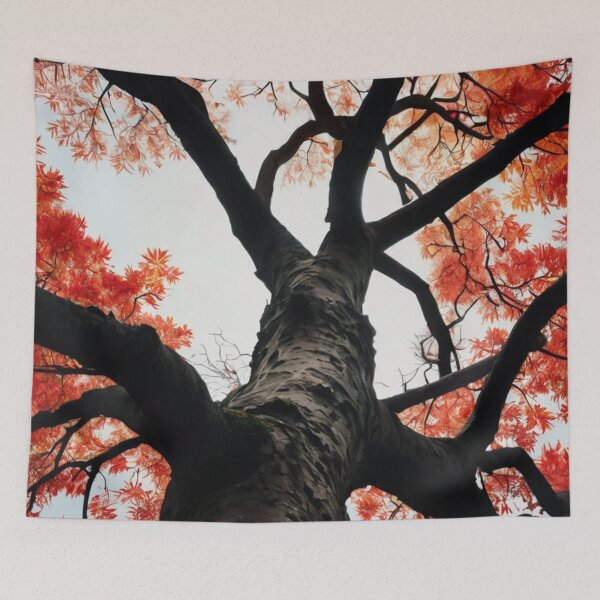 Item preview, water colour art of a huge tree with red leaves designed and sold by optimusprime39.