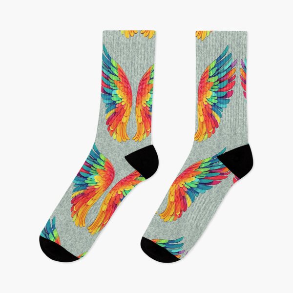 Item preview, Colorful Rainbow Wings with Floral Pattern designed and sold by thelivingrp.
