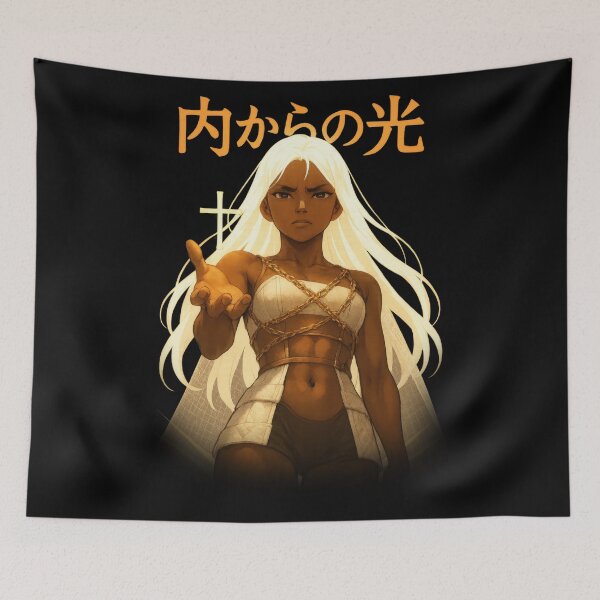 Item preview, Divine Radiance – Tanned Anime Saint Girl in Chains designed and sold by Hirvipelto.