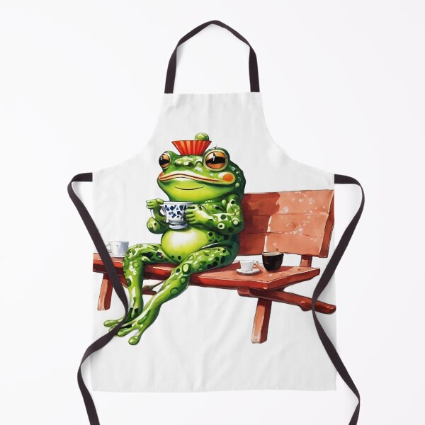 Item preview, Tea Time Frog – A Quirky Amphibian Moment designed and sold by YONKO STORE.
