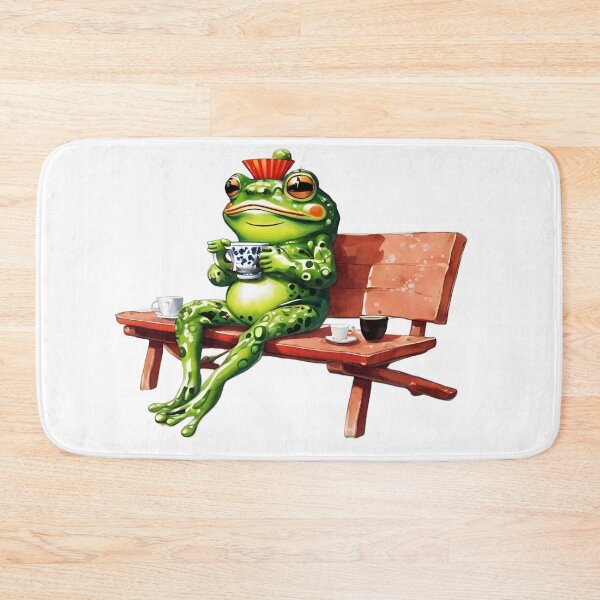 Item preview, Tea Time Frog – A Quirky Amphibian Moment designed and sold by YONKO STORE.