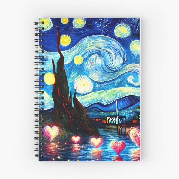 Item preview, Red Glowing Hearts Over Starry Night River – Romantic Dreamscape designed and sold by EmeraldeaArt.