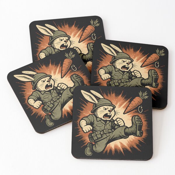 Item preview, Retro Combat Bunny – Veggie Goes Boom designed and sold by Fragy72.