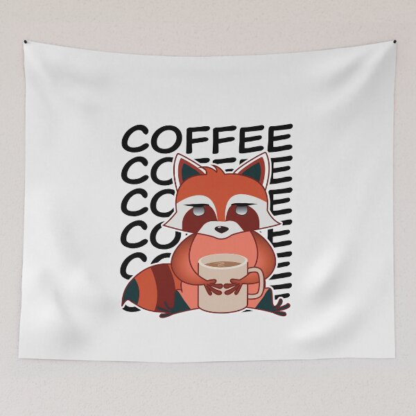 Item preview, Cute Kawaii Red Panda Drinking Coffee designed and sold by Shiraufa.