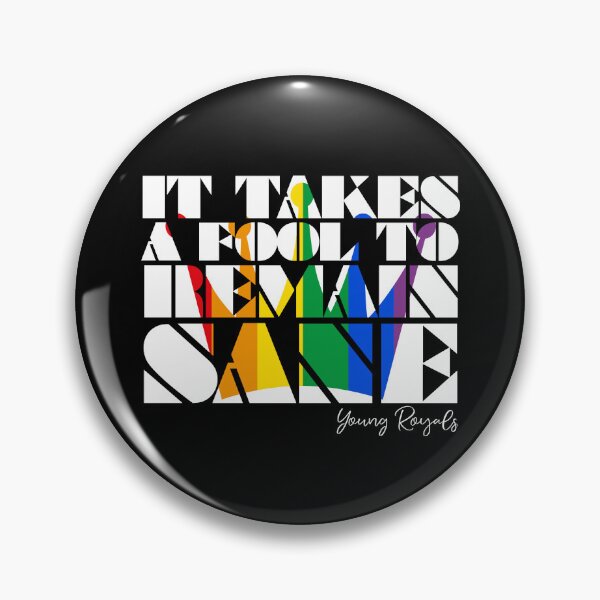 Item preview, It takes a fool to remain sane - quote in white with rainbow crown designed and sold by kobyakov.