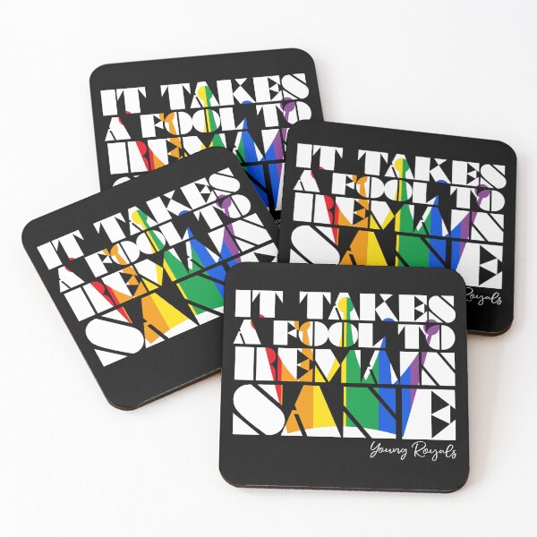 Item preview, It takes a fool to remain sane - quote in white with rainbow crown designed and sold by kobyakov.