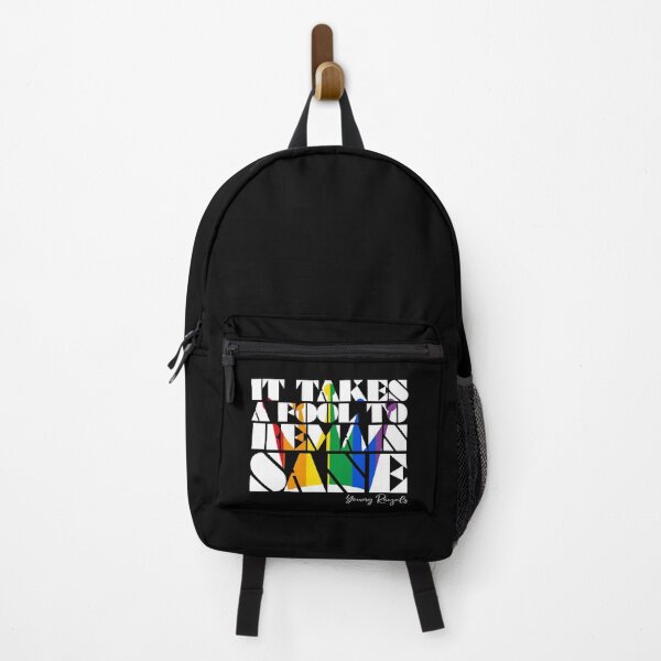 Item preview, It takes a fool to remain sane - quote in white with rainbow crown designed and sold by kobyakov.