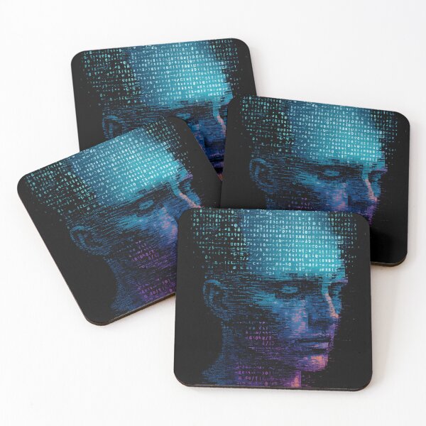 Item preview, Digital Mind Glitch Portrait – Futuristic Cyber Matrix Face Art designed and sold by Shoot-The-Moon.