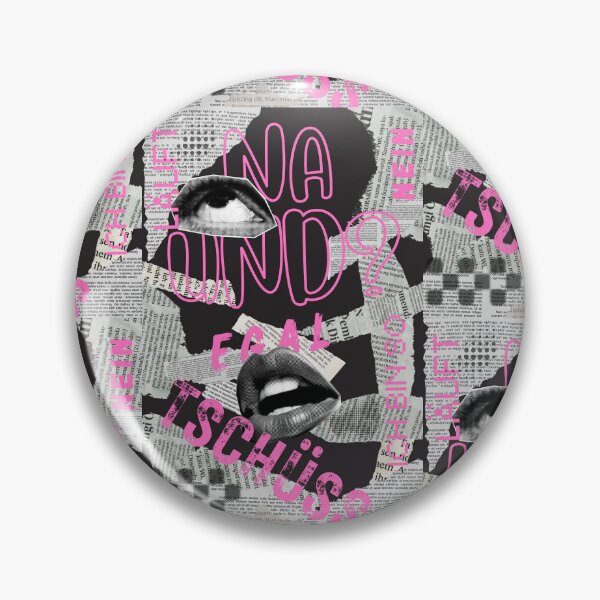 Item preview, Y2K Pop Art Collage EGAL NEIN TSCHÜSS Na Und Grunge Ästhetik Emo Pink Schwarz Zeitung designed and sold by MeowcuryRising.