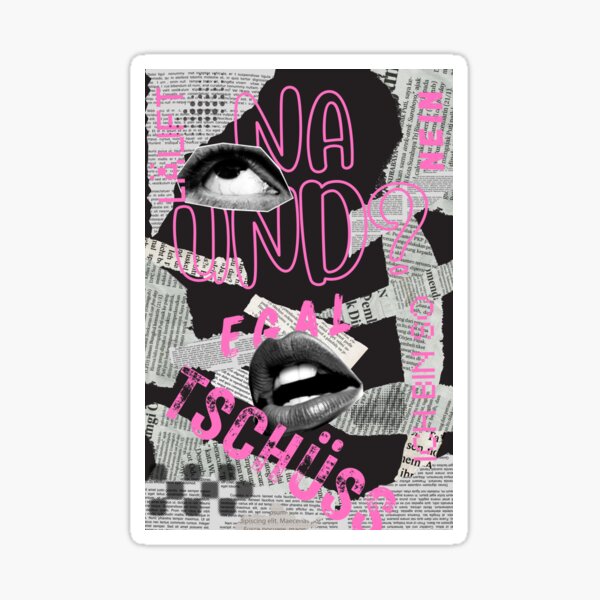 Artikel-Vorschau von Y2K Pop Art Collage EGAL NEIN TSCHÜSS Na Und Grunge Ästhetik Emo Pink Schwarz Zeitung, designt und verkauft von MeowcuryRising.