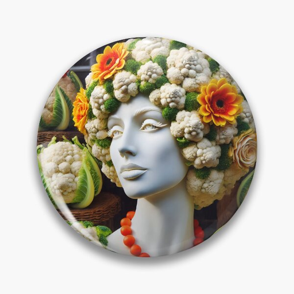 Item preview, Surreal Cauliflower Fashion – Realistic Art at the Vegetable Stand designed and sold by EmeraldeaArt.
