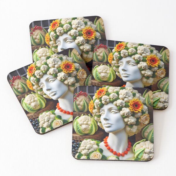 Item preview, Surreal Cauliflower Fashion – Realistic Art at the Vegetable Stand designed and sold by EmeraldeaArt.