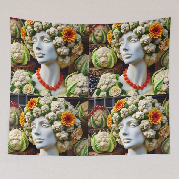 Item preview, Surreal Cauliflower Fashion – Realistic Art at the Vegetable Stand designed and sold by EmeraldeaArt.