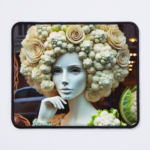 Item preview, Cauliflower Couture – Delicate Surreal Vegetable Fashion Art designed and sold by EmeraldeaArt.