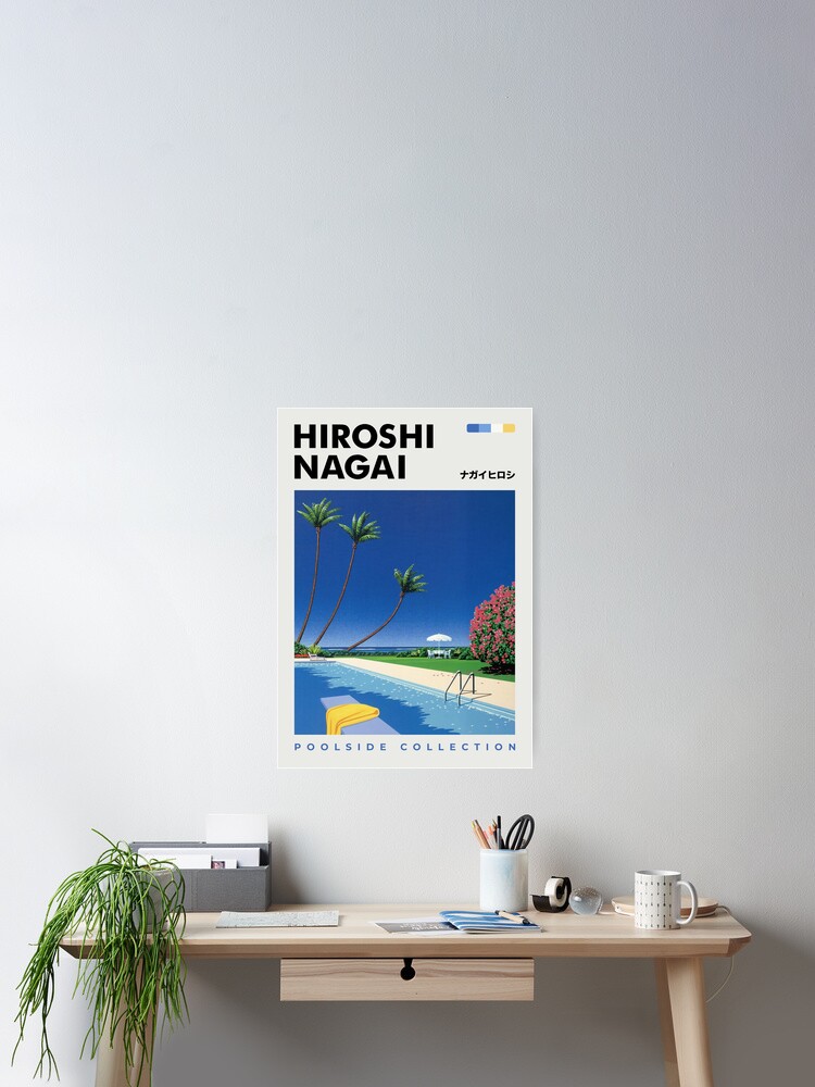 Aperçu 2 sur 3. Poster avec l'œuvre Affiche de l'exposition Hiroshi Nagai Print Collection Poolside Vaporwave Summer Vintage Retro Japanese Art créée et vendue par Nicodemuss.