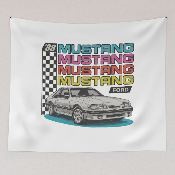 Item preview, 1988 Ford Mustang Retro Foxbody Art with 80s Vibes designed and sold by TheArtOfCar.