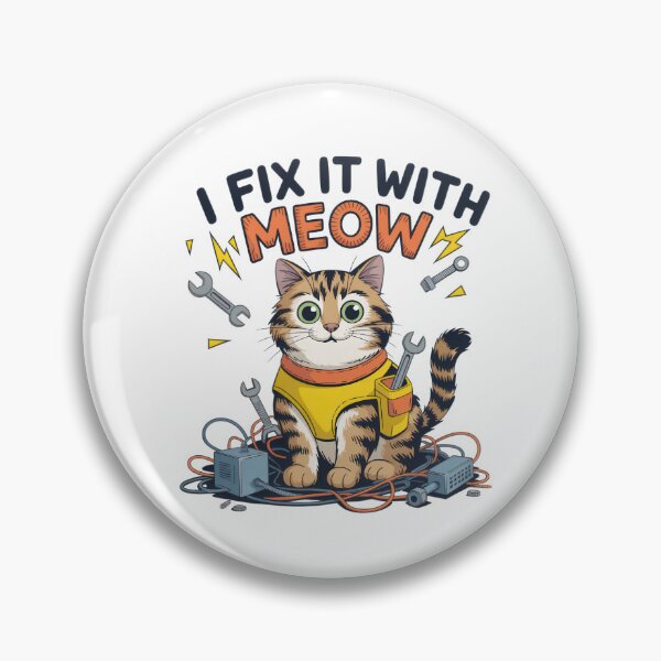 Item preview, Funny Repair Cat – I Fix It With Meow designed and sold by EpicMediaShop.