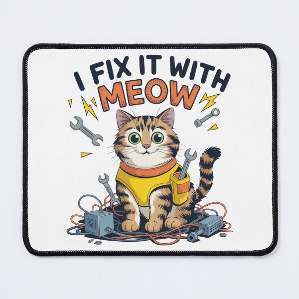 Item preview, Funny Repair Cat – I Fix It With Meow designed and sold by EpicMediaShop.