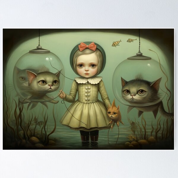Item preview, Beneath the Surface. Pop Surrealism Art inspired by Mark Ryden. Lowbrow art.. designed and sold by Piagor.