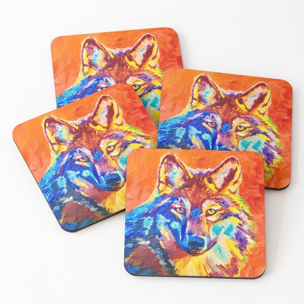 Item preview, Majestic Orange Wolf paintings designed and sold by Tricia Saroya Designs.