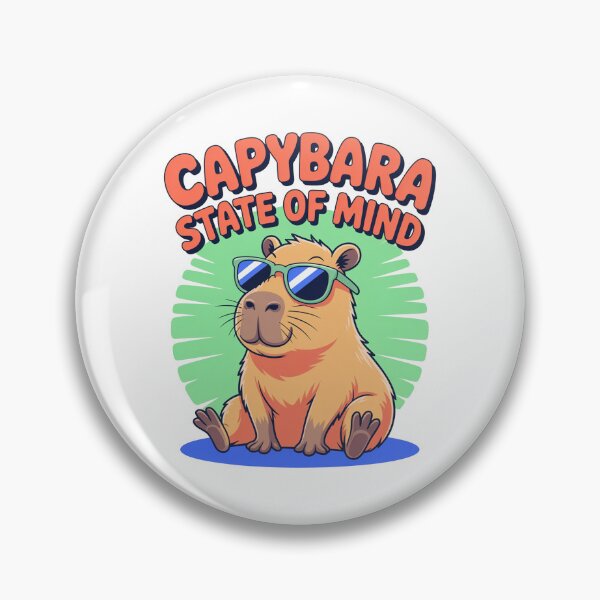 Item preview, Cute Cartoonish Capybara State Of Mind designed and sold by MonkiFlipp.