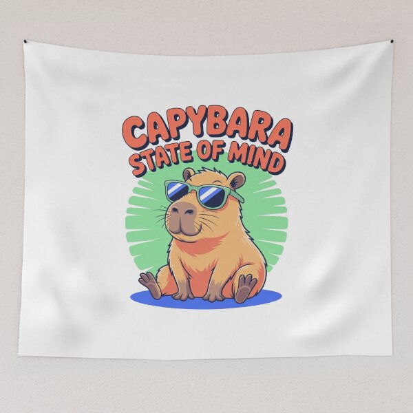 Item preview, Cute Cartoonish Capybara State Of Mind designed and sold by MonkiFlipp.