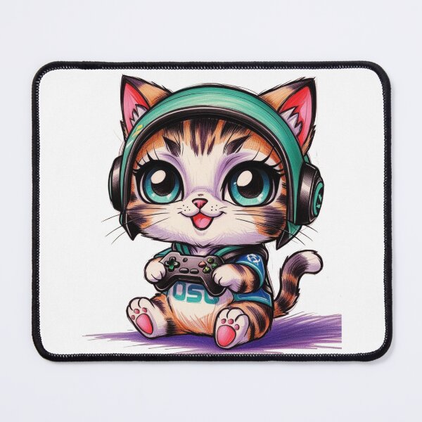 Item preview, Adorable Gaming Kitty designed and sold by PinkiPop Studio.