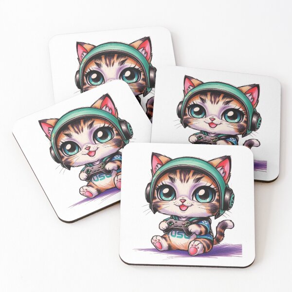Item preview, Adorable Gaming Kitty designed and sold by PinkiPop Studio.