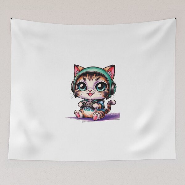 Item preview, Adorable Gaming Kitty designed and sold by PinkiPop Studio.