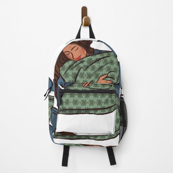 Item preview, A woman hugging her green pillow designed and sold by Hessah-HA.
