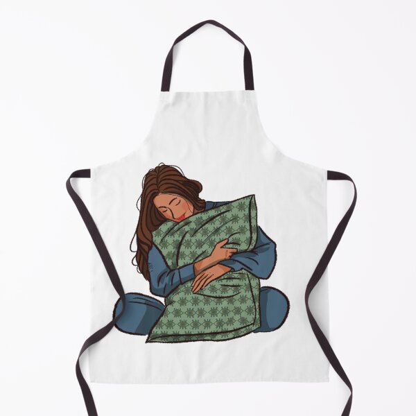 Item preview, A woman hugging her green pillow designed and sold by Hessah-HA.