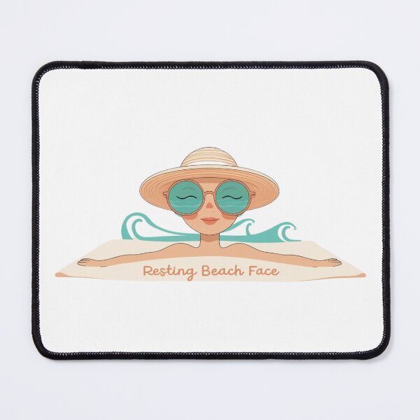 Item preview, Resting Beach Face – Beach Design with Hat and Sunglasses designed and sold by StormArte.
