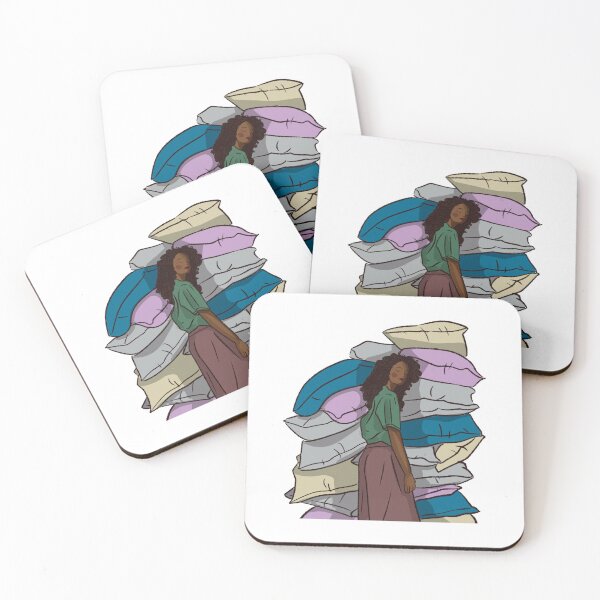 Item preview, A woman sleeping on bunch of pillows  designed and sold by Hessah-HA.