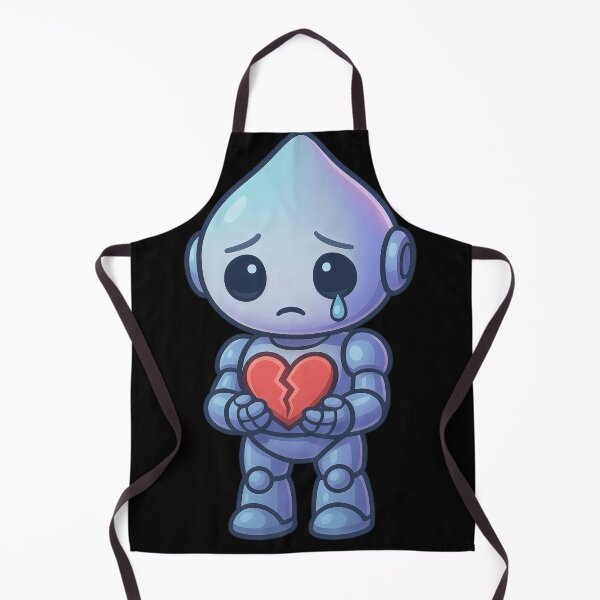 Item preview, Sad Cute Robot with Broken Heart – Kawaii Crying Android Sticker designed and sold by Shoot-The-Moon.