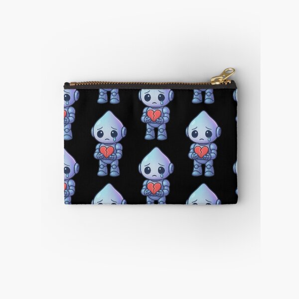 Item preview, Sad Cute Robot with Broken Heart – Kawaii Crying Android Sticker designed and sold by Shoot-The-Moon.